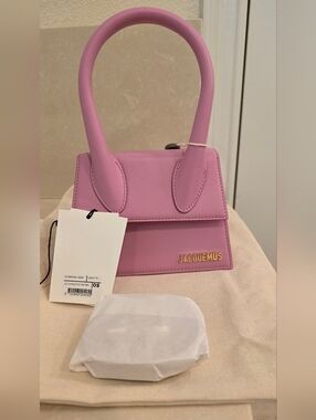 NWT- Jacquemus Le Chiquito Moyen Pink Leather Top-Handle Bag